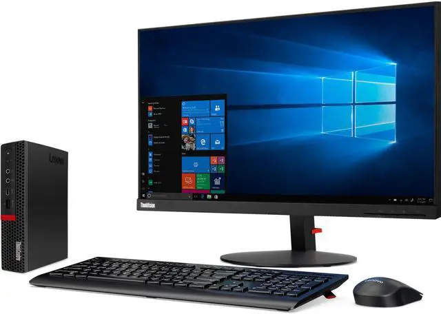 Alt view image 4 of 10 - Lenovo ThinkCentre M720q 10T700CNUS Desktop Computer - Core i5 i5-9400T - 8 GB RAM - 256 GB SSD - Tiny - Black - Windows 10 Pro 64-bit - Intel UHD Graphics 630 - English Keyboard - Wireless LAN - Blue
