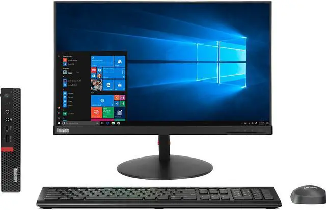Alt view image 3 of 10 - Lenovo ThinkCentre M720q 10T700CNUS Desktop Computer - Core i5 i5-9400T - 8 GB RAM - 256 GB SSD - Tiny - Black - Windows 10 Pro 64-bit - Intel UHD Graphics 630 - English Keyboard - Wireless LAN - Blue