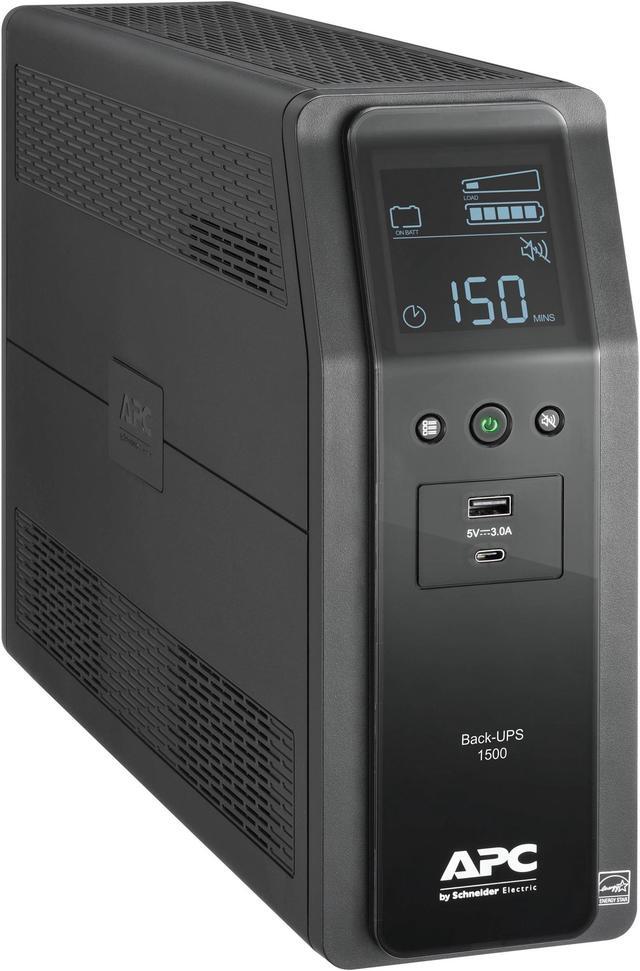 Alt view image 7 of 11 - APC BN1500M2 Back-UPS Pro, 1500VA, Tower, 120V, 10 NEMA 5-15R outlets, LCD, 1 USB Type C + 1 USB Type A ports - External - 16 Hour Recharge - 3.10 Minute Stand-by - 120 V Input - 120 V AC Output