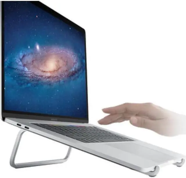 Alt view image 5 of 18 - Rain Design mBar Notebook Stand - 3" x 8.8" x 10.4" - Anodized Aluminum - Silver