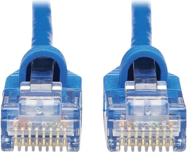 Alt view image 3 of 18 - Tripp Lite Cat6a 10G Snagless Molded Slim Utp Network Patch Cable (M/M) Blue 10 Ft.