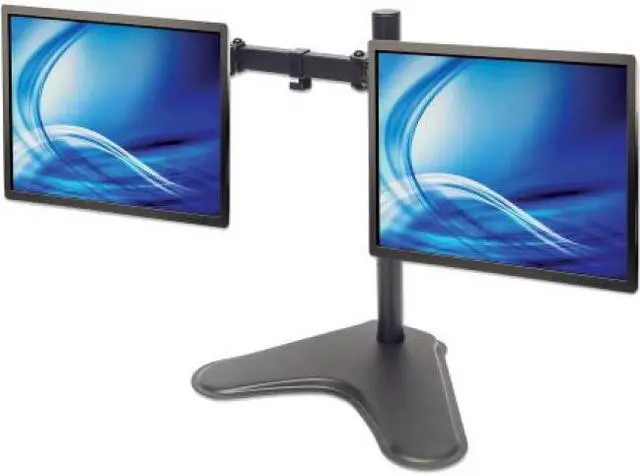 Alt view image 6 of 16 - Manhattan Universal Dual Monitor Stand With Double-Link Swing Arms