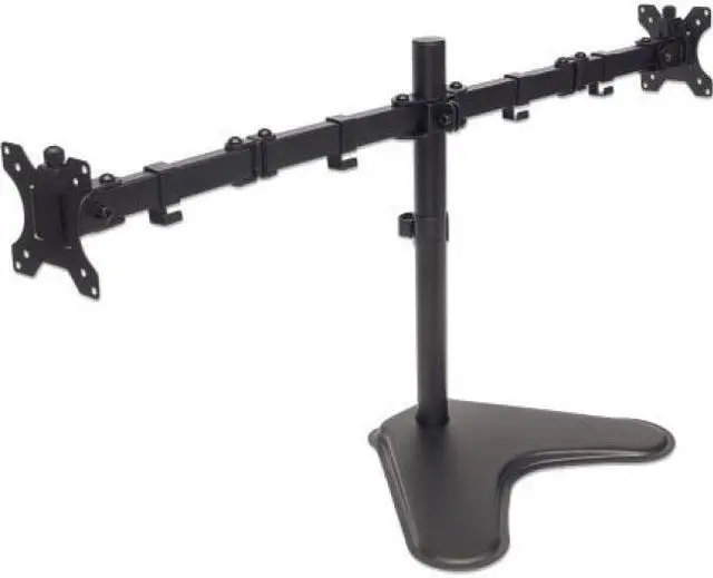 Alt view image 5 of 16 - Manhattan Universal Dual Monitor Stand With Double-Link Swing Arms