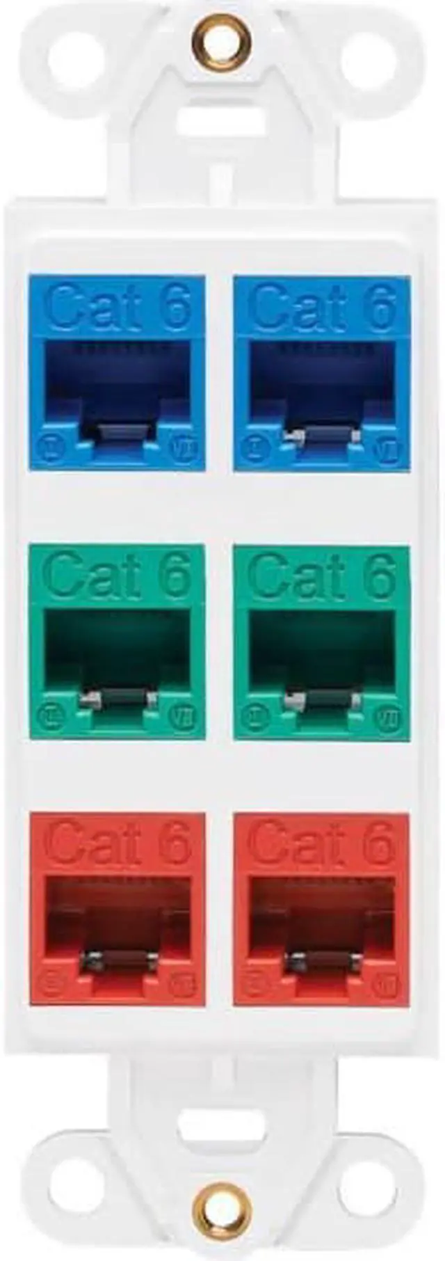 Alt view image 6 of 13 - Tripp Lite Center Plate Insert Decora Style - Vertical 6 Ports