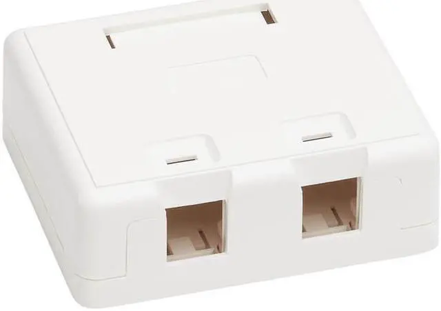 Main image of Tripp Lite Surface-Mount Box For Keystone Jacks - 2 Ports White