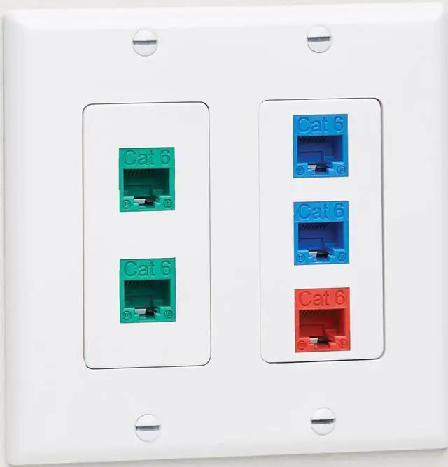 Main image of Tripp Lite Double-Gang Faceplate Decora Style Vertical White N042D200WH