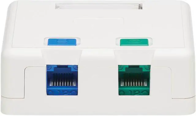 Alt view image 3 of 13 - Tripp Lite Surface-Mount Box For Keystone Jacks - 2 Ports White