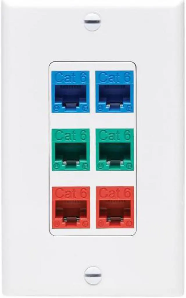 Alt view image 2 of 13 - Tripp Lite Center Plate Insert Decora Style - Vertical 6 Ports