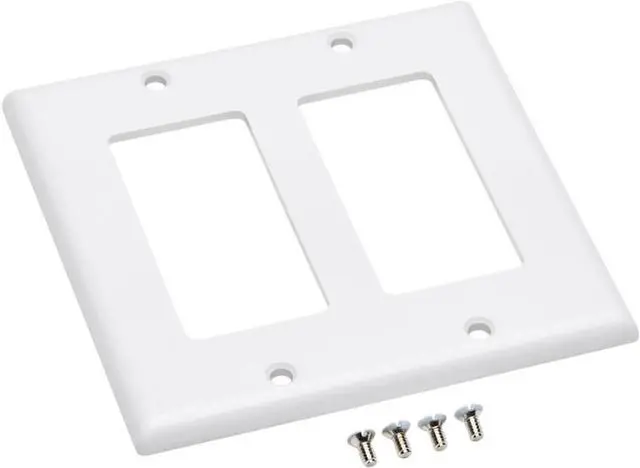 Alt view image 2 of 12 - Tripp Lite Double-Gang Faceplate Decora Style Vertical White N042D200WH