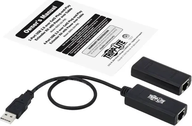 Alt view image 6 of 20 - Tripp Lite USB Over Cat5/Cat6 Extender Kit 1-Port with PoC USB 2.0 164 ft. (B203