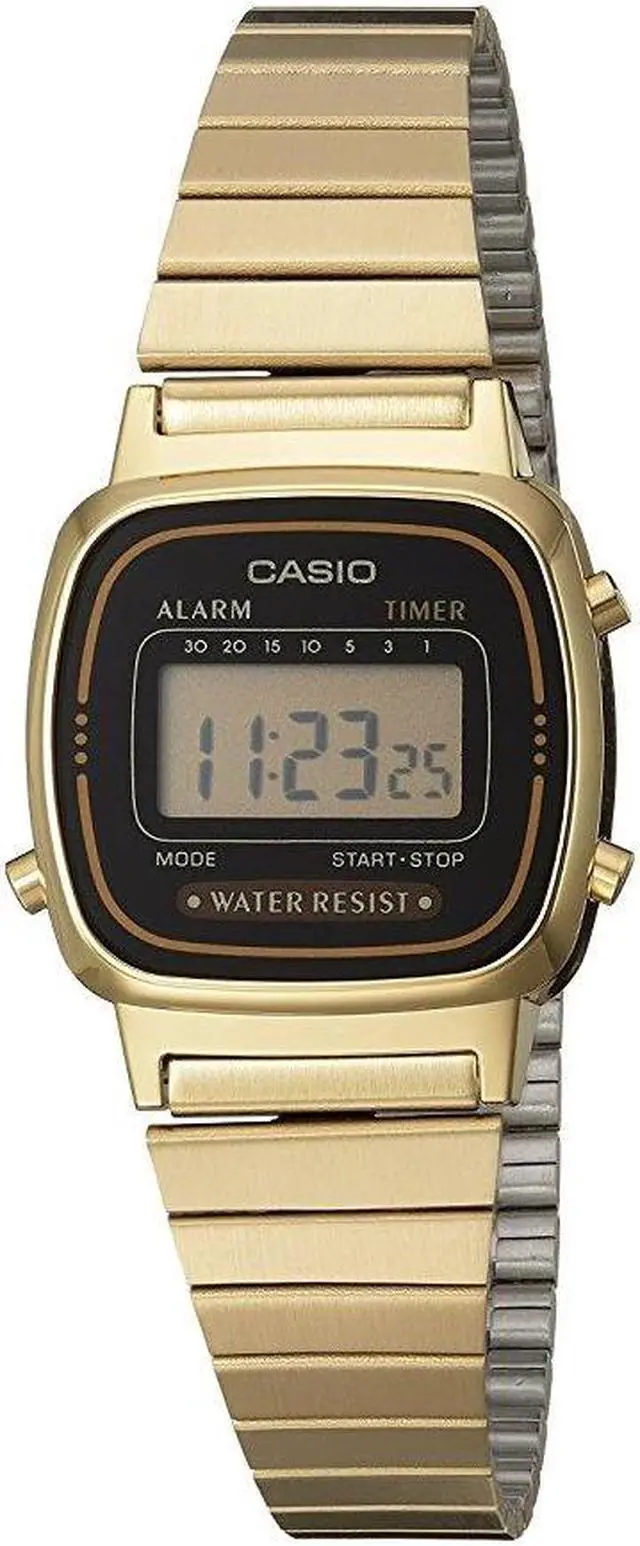 Alt view image 3 of 10 - Casio Stainless Steel Gold Digital Watch - LA670WGA-1CR