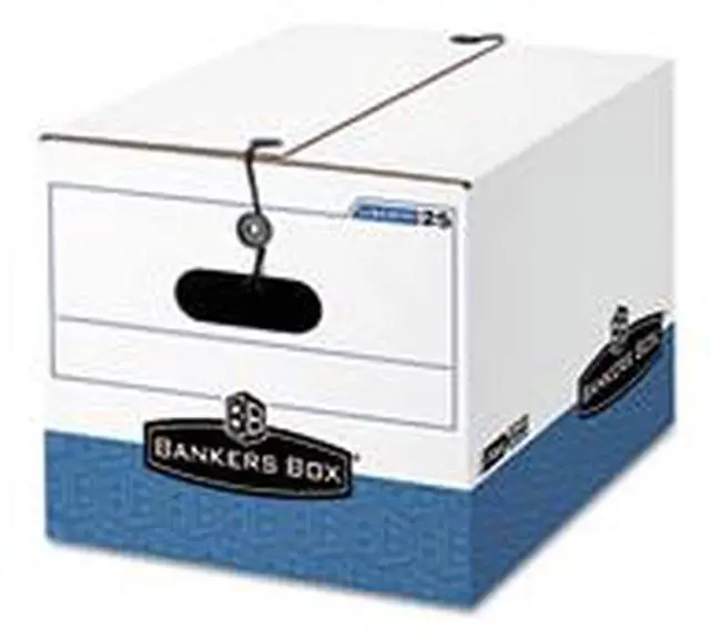 Alt view image 3 of 20 - Bankers Box STOR/FILE Extra Strength Storage Box Letter/Legal White/Blue 12/Carton 00025