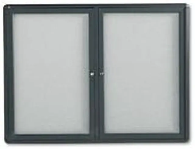 Alt view image 2 of 6 - QUARTET 2364L Enclosed Fabric Bulletin Board 36" x 48", 2 Door