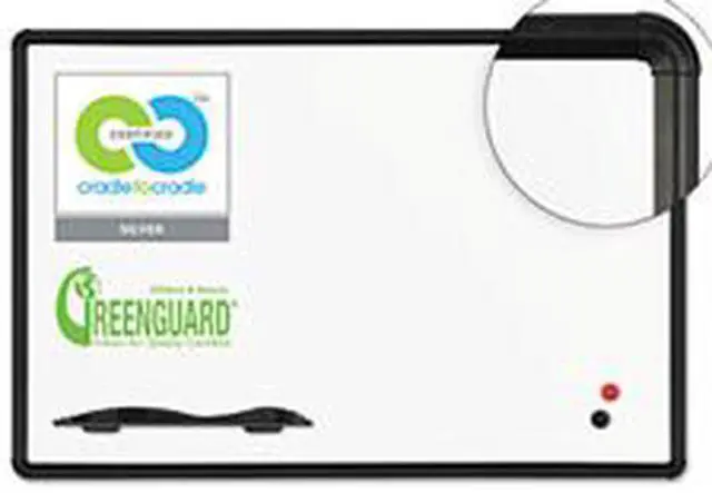 Alt view image 2 of 12 - Balt Presidential Trim Dry Erase Porcelain Whiteboard, Black Frame, 3x2 E2H2PBT1