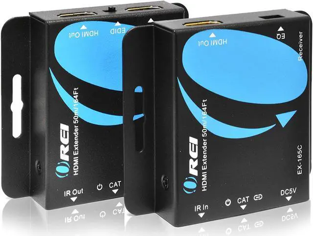 Main image of HDMI Extender Over CAT5/CAT6 by OREI with IR upto 164 Feet - Loop Out - 1080P Full HD Signal Distribution (EX-165C+)