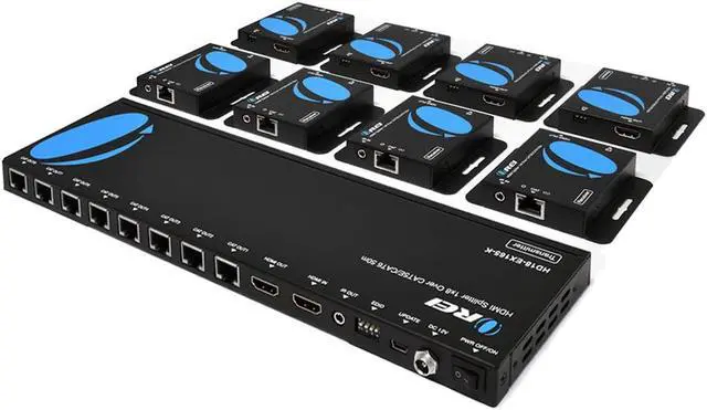 Main image of OREI 1x8 HDMI Extender Splitter Multiple Over Single Cable CAT6/7 1080P With IR Remote EDID Management - Up to 165 Ft - Loop Out - Low Latency - Full Support