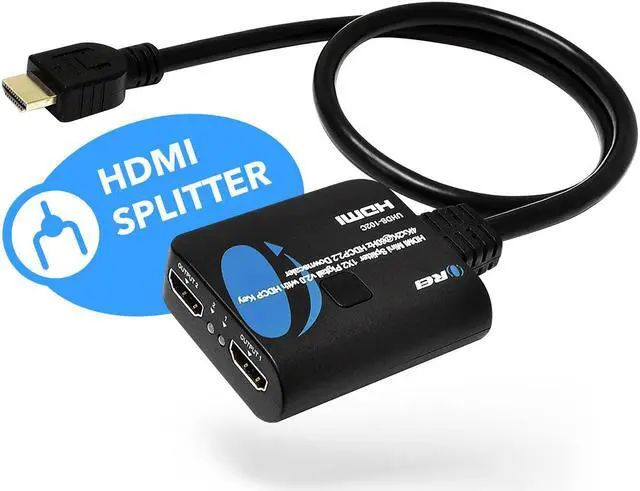 Alt view image 3 of 7 - OREI 4K 1 in 2 Out HDMI Splitter 4:4:4 8-bit - HDMI 2.0, HDCP 2.2, 18 Gbps, 4K @ 60Hz HDMI Duplicator/Distributor UltaHD High Resolution Down Scaler 1x2 (UHDS-102C)