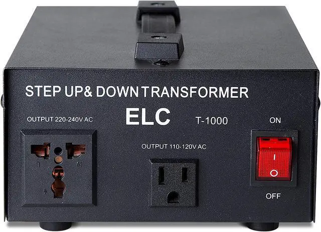 Main image of ELC T-1000+ 1000-Watt Voltage Converter Transformer - Step Up/Down - 110V/220V - Circuit Breaker Protection -Heavy Duty/High Quality