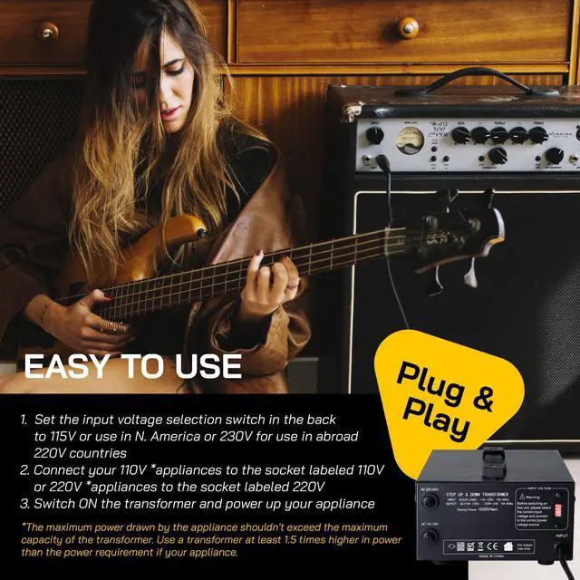 Alt view image 7 of 7 - ELC T-1000+ 1000-Watt Voltage Converter Transformer - Step Up/Down - 110V/220V - Circuit Breaker Protection -Heavy Duty/High Quality