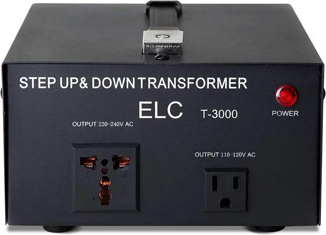 Alt view image 2 of 8 - elc t3000ud t3000+ 3000watt voltage converter transformer  step up/down  110v/220v  circuit breaker protection heavy duty