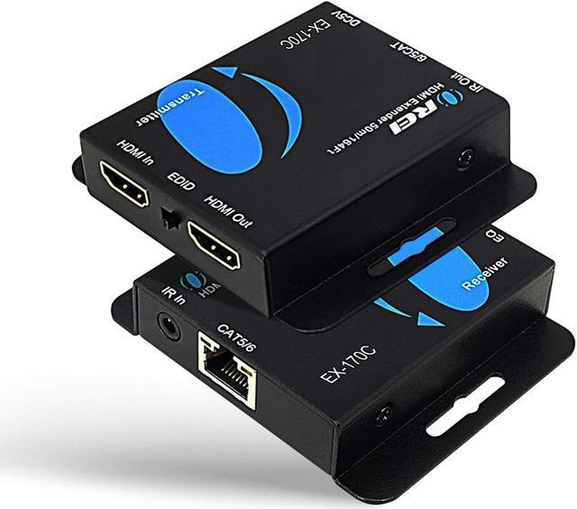 HDMI Extender Over CAT5/CAT6 by OREI with IR Upto 164 Feet - Loop Out -  4K@30Hz 4:2:0 Full HD Signal Distribution (EX-170C)