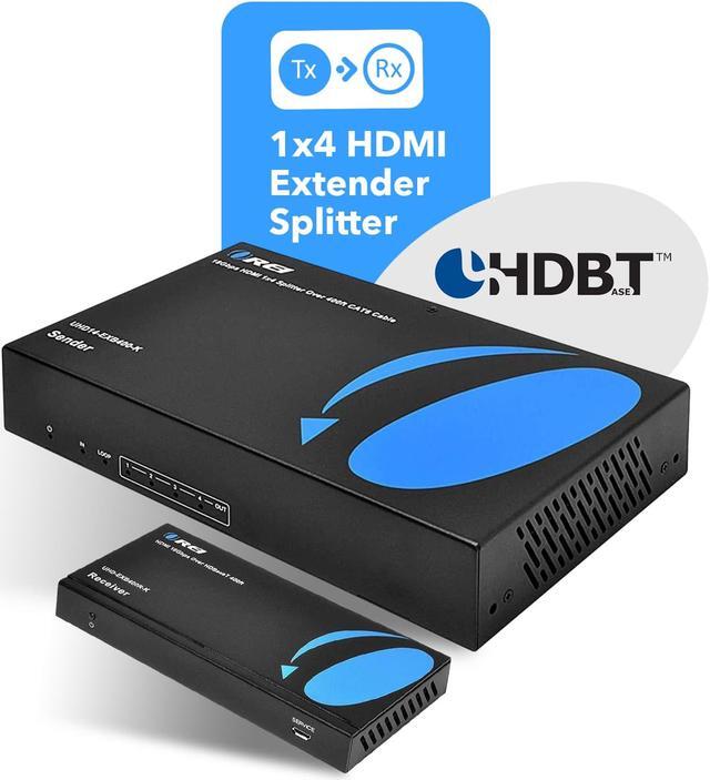 Alt view image 7 of 12 - 1x4 HDMI Extender Splitter HDBaseT 4K by OREI Multiple Over Single Cable CAT6/7 4K@60Hz 4:4:4 HDCP 2.2 With IR Remote EDID Management, HDR - Up to 400 Ft - Loop Out - Low Latency - Full Support