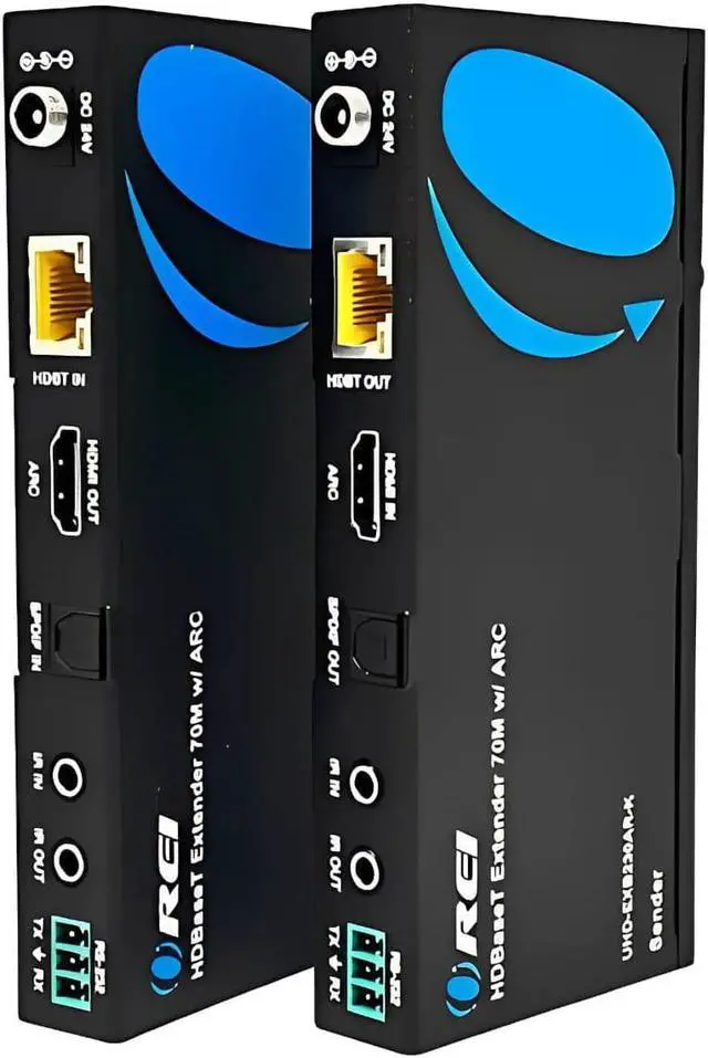 Main image of 4K UHD HDMI Extender With HDBaseT Over CAT5e/6/7 Supports ARC & Bi-Directional IR Control up to 230 Ft (UHD-EXB230AR-K)