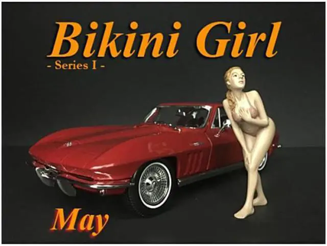 Alt view image 3 of 5 - American Diorama 38169 May Bikini Calendar Girl Figure for 1 isto 18 Diecast Model Car