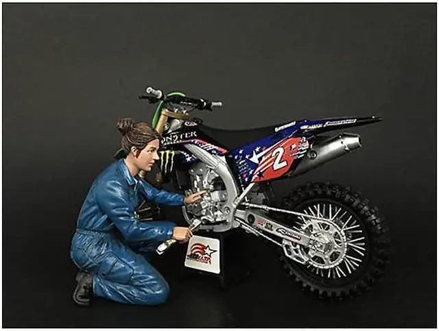 Alt view image 4 of 7 - Mechanic Chole Figurine for 1/12 Scale Motorcycle Models by American Diorama