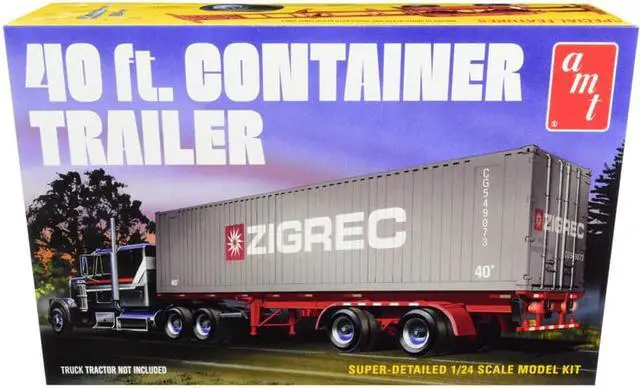 Main image of Skill 3 Model Kit 40' Container Trailer 1/24 Scale Model by AMT