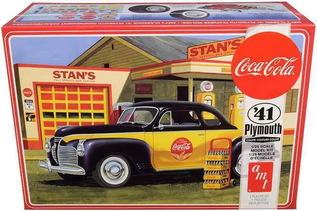 Main image of Skill 3 Model Kit 1941 Plymouth Coupe with 4 Bottle Crates "Coca-Cola" 1/25 Scale Model by AMT