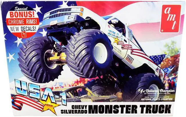 Main image of Skill 2 Model Kit Chevrolet Silverado "USA-1" Monster Truck 1/25 Scale Model by AMT