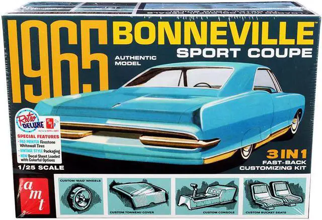 Main image of Skill 2 Model Kit 1965 Pontiac Bonneville Sport Coupe 3-in-1 Kit 1/25 Scale Model by AMT