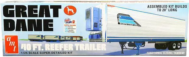 Main image of Skill 3 Model Kit Great Dane 40 Ft. Reefer Refrigerated Trailer 1/25 Scale Model by AMT