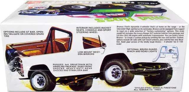 Main image of Skill 2 Model Kit Ford Bronco 4X4 "Wild Hoss" 1/25 Scale Model by AMT