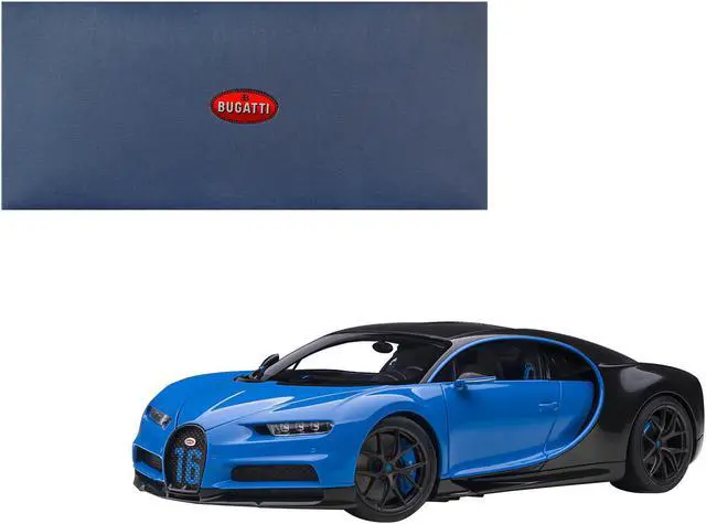 Main image of 2019 Bugatti Chiron Sport French Racing Blue and Carbon 1/18 Model Car by Autoart