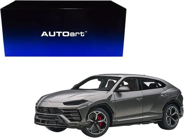 Alt view image 6 of 10 - Lamborghini Urus Grigio Lynx Gray Metallic 1/18 Model Car by Autoart
