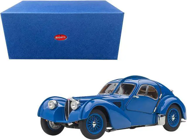 Alt view image 6 of 15 - 1938 Bugatti Type 57SC Atlantic with Metal Wire-Spoke Wheels Blue 1/43 Diecast Model Car by Autoart
