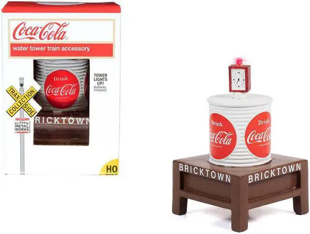 Main image of "Coca-Cola" Water Tower with Light "Bricktown" for 1/87 (HO) Scale Models by Classic Metal Works