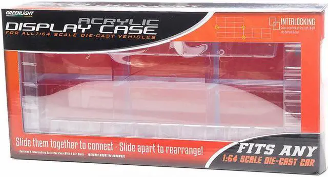 Main image of Acrylic Display Case 6-Car Connecting for 1/64 Scale Models by Greenlight