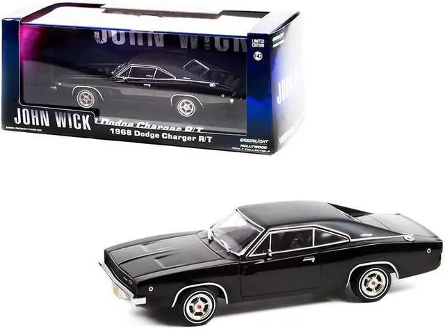 Main image of 1968 Dodge Charger R/T Black with Black Vinyl Top "John Wick" 1/43 Diecast Model Car by Greenlight