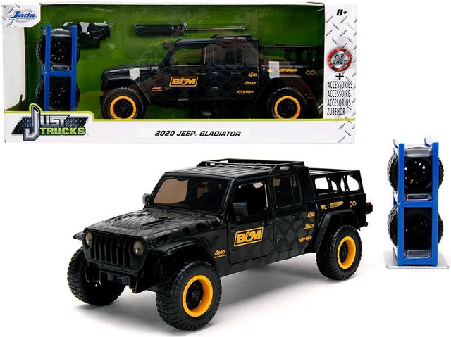 Main image of 2020 Jeep Gladiator Pickup Truck "B&M" Black with Graphics with Extra Wheels "Just Trucks" Series 1/24 Diecast Model Car by Jada