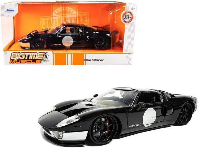 Main image of 2005 Ford GT Black and Silver "Bigtime Muscle" Series 1/24 Diecast Model Car by Jada