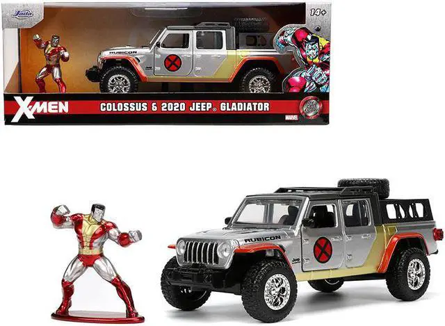 Main image of 2020 Jeep Gladiator Pickup Truck Silver and Colossus Diecast Figurine "X-Men" Marvel "Hollywood Rides" Series 1/32 Diecast Model Car by Jada