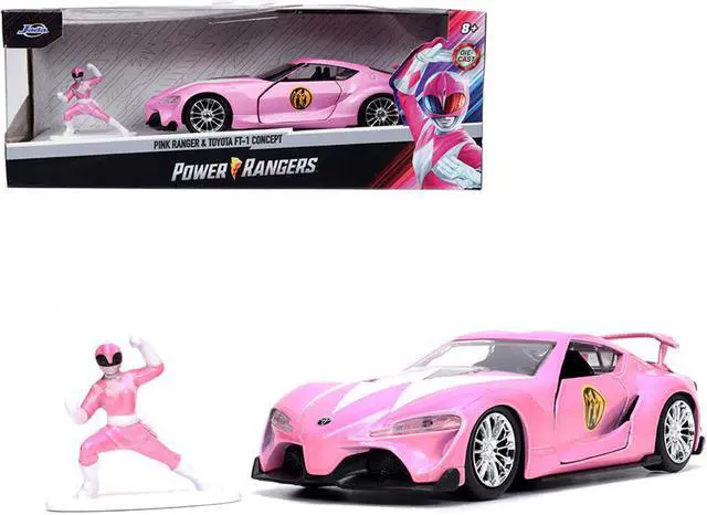 Main image of Toyota FT-1 Concept Pink Metallic and Pink Ranger Diecast Figurine "Power Rangers" "Hollywood Rides" Series 1/32 Diecast Model Car by Jada