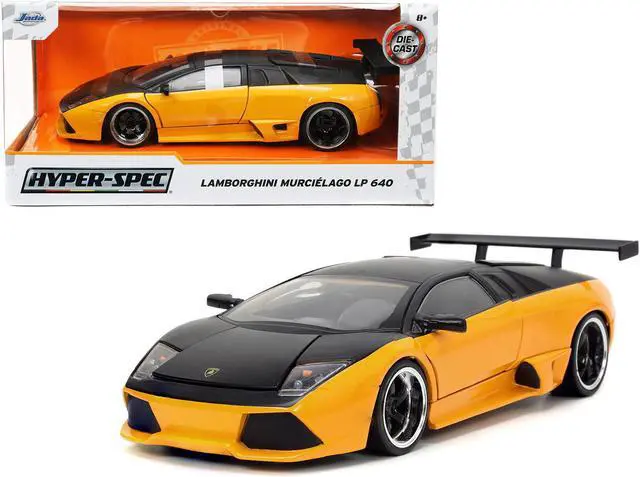 Main image of Lamborghini Murcielago LP 640 Yellow Metallic and Matt Black "Hyper-Spec" Series 1/24 Diecast Model Car by Jada