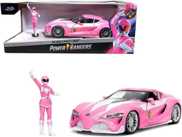 Main image of Toyota FT-1 Concept Pink Metallic and Pink Ranger Diecast Figurine "Power Rangers" "Hollywood Rides" Series 1/24 Diecast Model Car by Jada