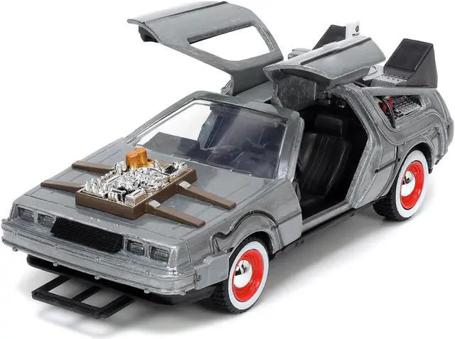 Main image of DeLorean DMC (Time Machine) Brushed Metal "Back to the Future Part III" (1990) Movie "Hollywood Rides" Series 1/32 Diecast Model Car by Jada