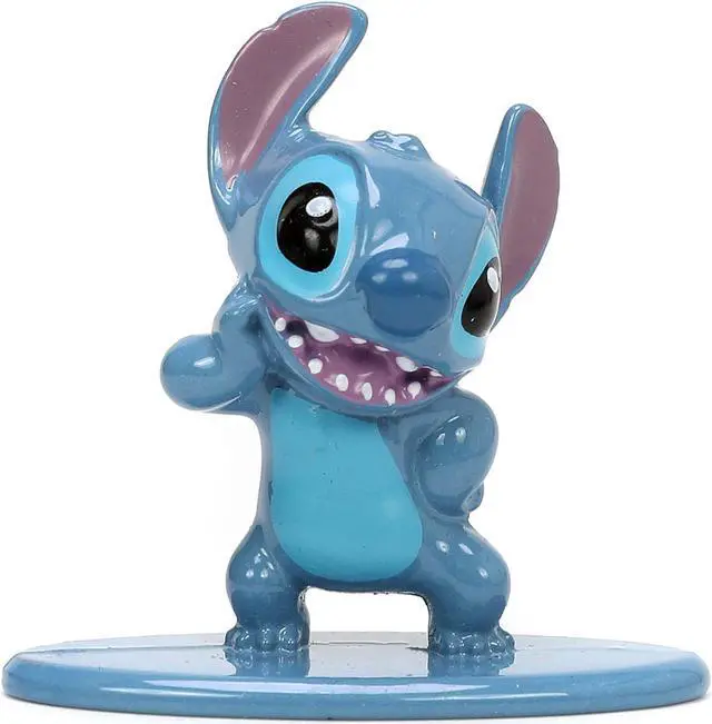 Main image of Volkswagen Beetle Matt Blue (Weathered) and Stitch Diecast Figure "Lilo and Stitch" (2002) Movie "Hollywood Rides" Series 1/32 Diecast Model Car by Jada