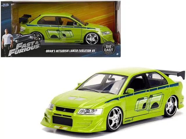 Alt view image 8 of 16 - Brian's Mitsubishi Lancer Evolution VII "The Fast and the Furious" Movie 1/24 Diecast Model Car by Jada